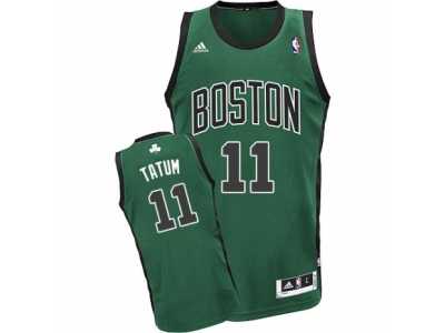 Men's Adidas Boston Celtics #11 Jayson Tatum Swingman Green(Black No.) Alternate NBA Jersey