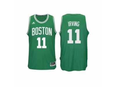 Men's Adidas Boston Celtics #11 Kyrie Irving Authentic Green(White No.) Road NBA Jersey