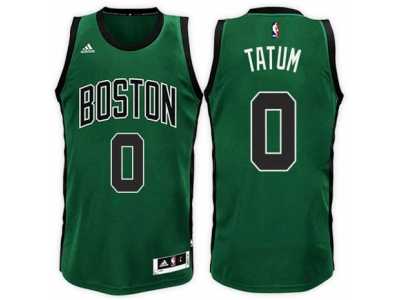 Men's Jayson Tatum Boston Celtics #0 Road Green Black New Swingman Jersey