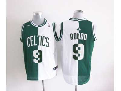 NBA Boston Celtics #9 Rajon Rondo white-green Split Jerseys