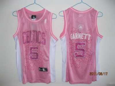 women nba boston celtics #5 garnett pink
