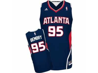 Men's Adidas Atlanta Hawks #95 DeAndre' Bembry Swingman Navy Blue Road NBA Jersey