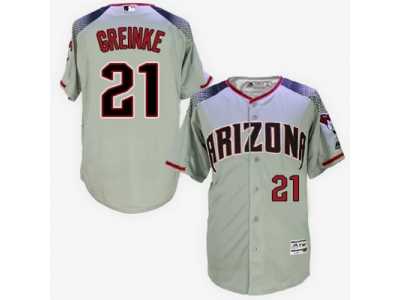 Arizona Diamondbacks #21 Zack Greinke Gray Brick New Cool Base Stitched Baseball Jersey