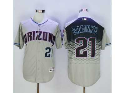 Arizona Diamondbacks #21 Zack Greinke Gray-Capri New Cool Base Stitched Baseball Jersey