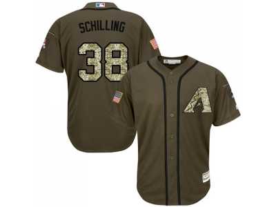 Arizona Diamondbacks #38 Curt Schilling Green Salute to Service Stitched Baseball Jersey