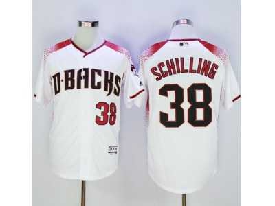 Arizona Diamondbacks #38 Curt Schilling White-Brick New Cool Base Stitched Baseball Jersey