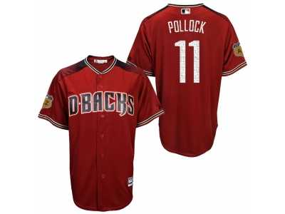 Men's Arizona Diamondbacks #11 A.J. Pollock 2017 Spring Training Cool Base Stitched MLB Jersey