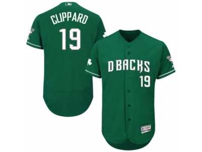 Men's Majestic Arizona Diamondbacks #19 Tyler Clippard Green Celtic Flexbase Authentic Collection MLB Jersey