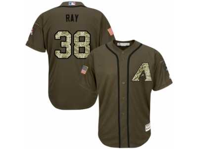 Men's Majestic Arizona Diamondbacks #38 Robbie Ray Replica Green Salute to Service MLB Jersey