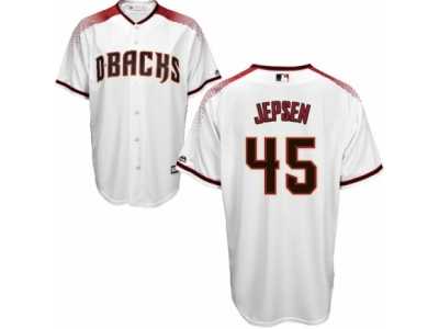 Men's Majestic Arizona Diamondbacks #45 Kevin Jepsen Replica White Home Cool Base MLB Jersey