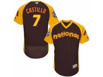 Men's Majestic Arizona Diamondbacks #7 Welington Castillo Brown 2016 All-Star National League BP Authentic Collection Flex Base MLB Jersey