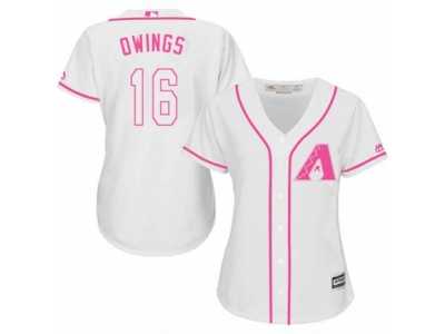 Women's Majestic Arizona Diamondbacks #16 Chris Owings Authentic White Fashion MLB Jersey