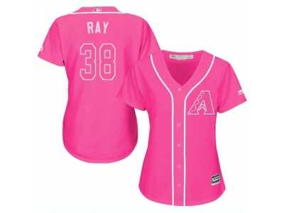 Women's Majestic Arizona Diamondbacks #38 Robbie Ray Replica Pink Fashion MLB Jersey