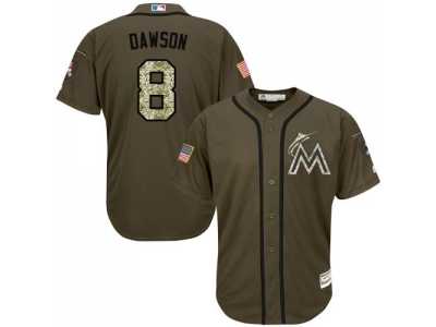 Florida Marlins #8 Andre Dawson Green Salute to Service Stitched Baseball Jersey