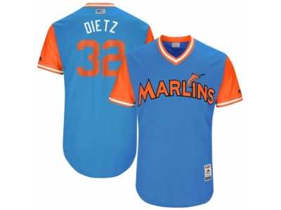 Men's 2017 Little League World Series Marlins #32 Derek Dietrich Dietz Blue Jersey