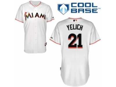 Men's Majestic Miami Marlins #21 Christian Yelich Replica White Home Cool Base MLB Jersey