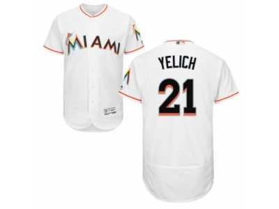 Men's Majestic Miami Marlins #21 Christian Yelich White Flexbase Authentic Collection MLB Jersey