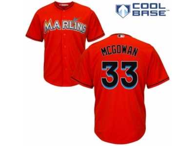 Men's Majestic Miami Marlins #33 Dustin McGowan Replica Orange Alternate 1 Cool Base MLB Jersey