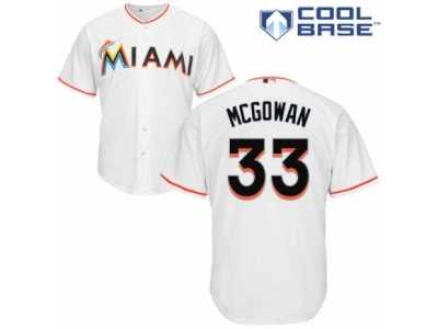 Men's Majestic Miami Marlins #33 Dustin McGowan Replica White Home Cool Base MLB Jersey