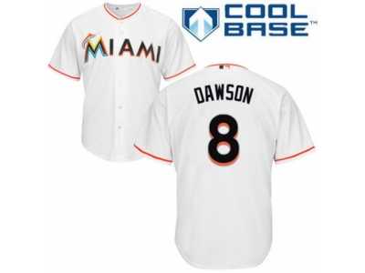 Men's Majestic Miami Marlins #8 Andre Dawson Authentic Green Salute to Service MLB Jersey