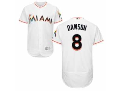 Men's Majestic Miami Marlins #8 Andre Dawson White Flexbase Authentic Collection MLB Jersey