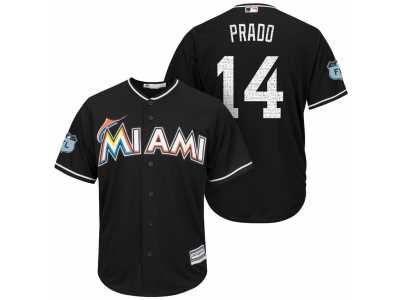 Men's Miami Marlins #14 Martin Prado 2017 Spring Training Cool Base Stitched MLB Jersey