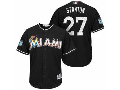 Men's Miami Marlins #27 Giancarlo Stanton 2017 Spring Training Cool Base Stitched MLB Jersey