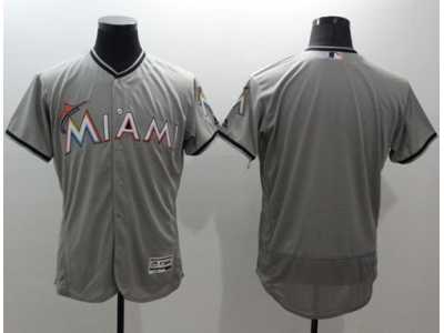 Miami Marlins Blank Grey Flexbase Authentic Collection Stitched Baseball Jersey