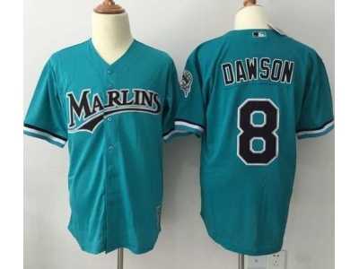Mitchell And Ness 1995 Miami Marlins #8 Andre Dawson Green Throwback Stitched MLB Jersey