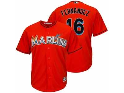 Youth Miami Marlins #16 Jose Fernandez Majestic Orange Cool Base Player Jersey