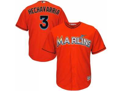Youth Miami Marlins #3 Adeiny Hechavarria Orange Cool Base Stitched MLB Jersey
