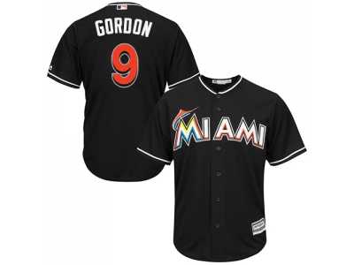 Youth Miami Marlins #9 Dee Gordon Black Cool Base Stitched MLB Jersey