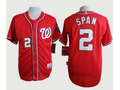 MLB Washington Nationals #2 Denard Span Navy red Cool Base jerseys