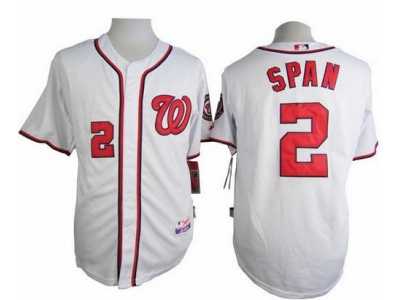 MLB Washington Nationals #2 Denard Span Navy white Cool Base jerseys