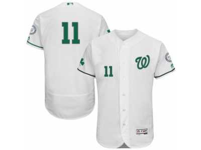 Men's Majestic Washington Nationals #11 Ryan Zimmerman White Celtic Flexbase Authentic Collection MLB Jersey