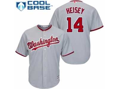 Men's Majestic Washington Nationals #14 Chris Heisey Replica Grey Road Cool Base MLB Jersey
