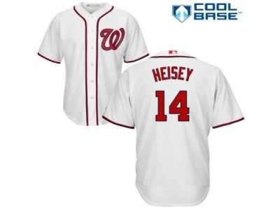 Men's Majestic Washington Nationals #14 Chris Heisey Replica White Home Cool Base MLB Jersey
