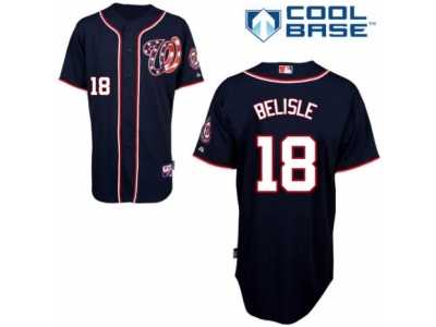 Men's Majestic Washington Nationals #18 Matt Belisle Replica Navy Blue Alternate 2 Cool Base MLB Jersey