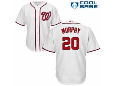 Men's Majestic Washington Nationals #20 Daniel Murphy Replica White Home Cool Base MLB Jersey