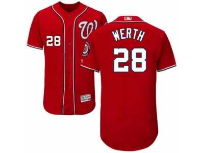 Men's Majestic Washington Nationals #28 Jayson Werth Red Flexbase Authentic Collection MLB Jersey