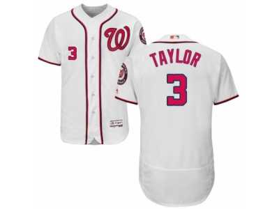 Men's Majestic Washington Nationals #3 Michael Taylor White Flexbase Authentic Collection MLB Jersey