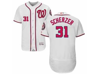 Men's Majestic Washington Nationals #31 Max Scherzer White Flexbase Authentic Collection MLB Jersey