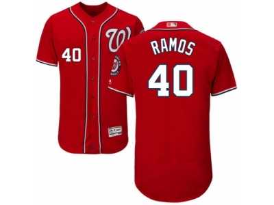 Men's Majestic Washington Nationals #40 Wilson Ramos Red Flexbase Authentic Collection MLB Jersey
