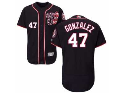 Men's Majestic Washington Nationals #47 Gio Gonzalez Navy Blue Flexbase Authentic Collection MLB Jersey