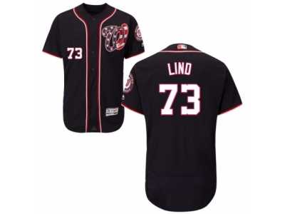 Men's Majestic Washington Nationals #73 Adam Lind Navy Blue Flexbase Authentic Collection MLB Jersey