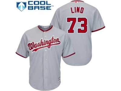 Men's Majestic Washington Nationals #73 Adam Lind Replica Grey Road Cool Base MLB Jersey