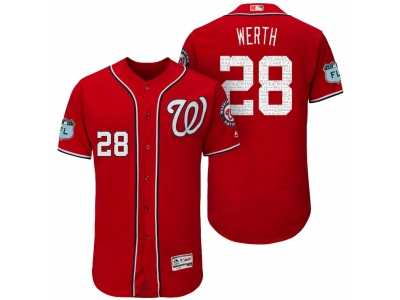 Men's Washington Nationals #28 Jayson Werth 2017 Spring Training Flex Base Authentic Collection Stitched Baseball Jersey