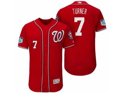 Men's Washington Nationals #7 Trea Turner 2017 Spring Training Flex Base Authentic Collection Stitched Baseball Jersey