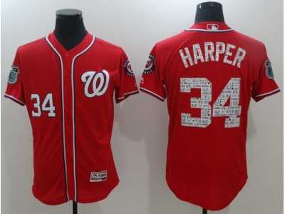 Washington Nationals #34 Bryce Harper Red 2017 Spring Training Flexbase Authentic Collection Stitched Baseball Jersey