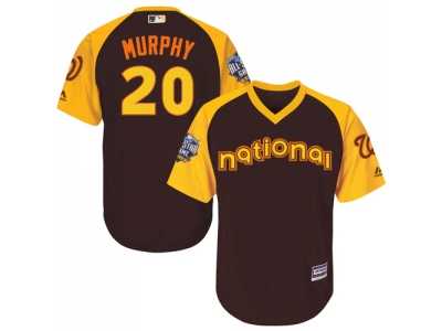Youth Majestic Washington Nationals #20 Daniel Murphy Authentic Brown 2016 All-Star National League BP Cool Base MLB Jersey